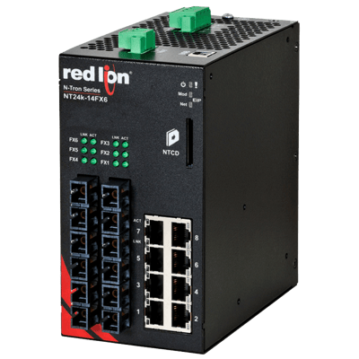 Red Lion Industrial Ethernet Switch, NT24k-14FX6